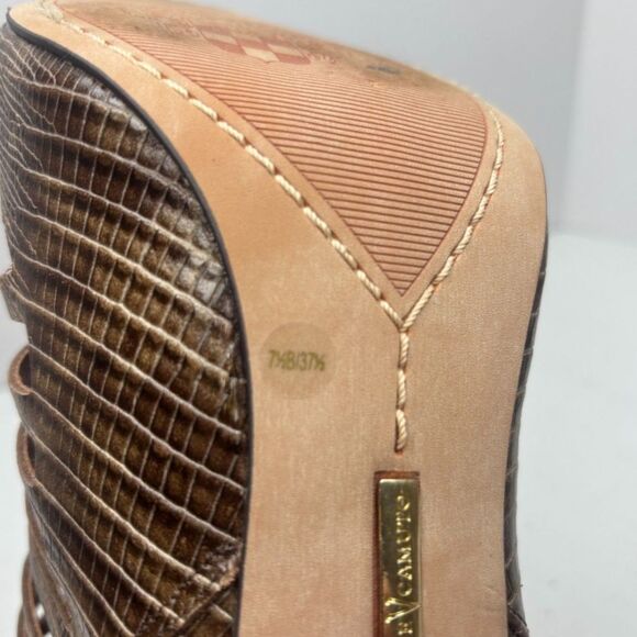 Vince Camuto Aphrodite Snake Leather Ankle Strap Womens Heel Sandals Designer - Picture 7 of 7